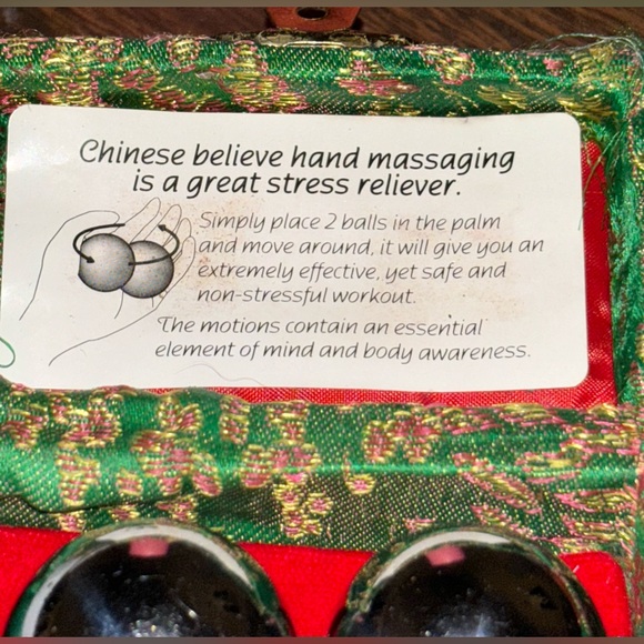 Chiming Metal Hand Massage Exercise Balls w/Case Stress Relief Relaxing Sound - Picture 4 of 9